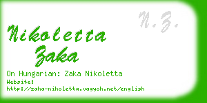 nikoletta zaka business card